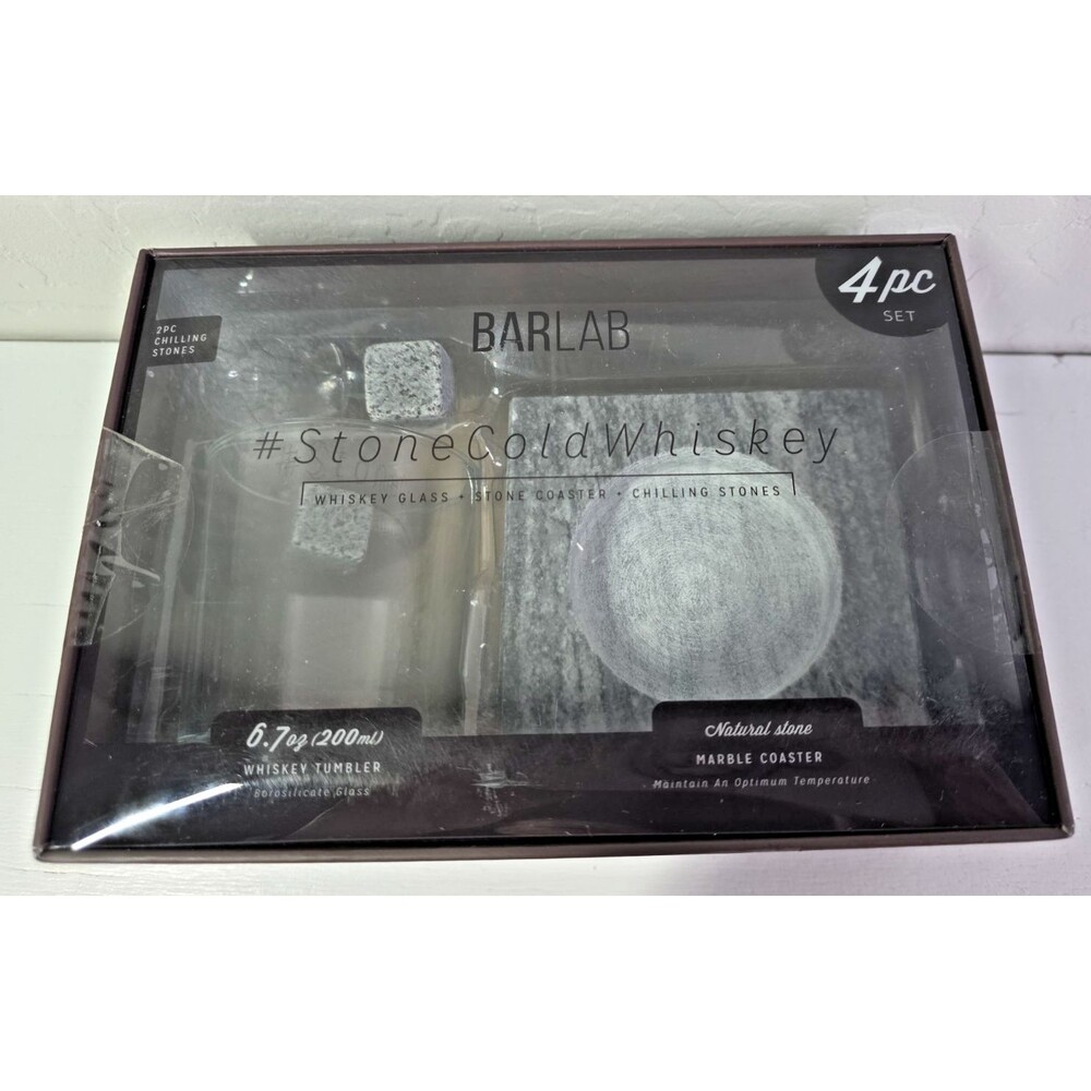 NIB - Barlab Stone Cold Whiskey Box -Factory Sealed - 4pc Set